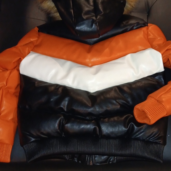 Robert Phillipe.. men's puffer coat.. size xl mens.. orange/blk/wht.. brand new! - Picture 8 of 10